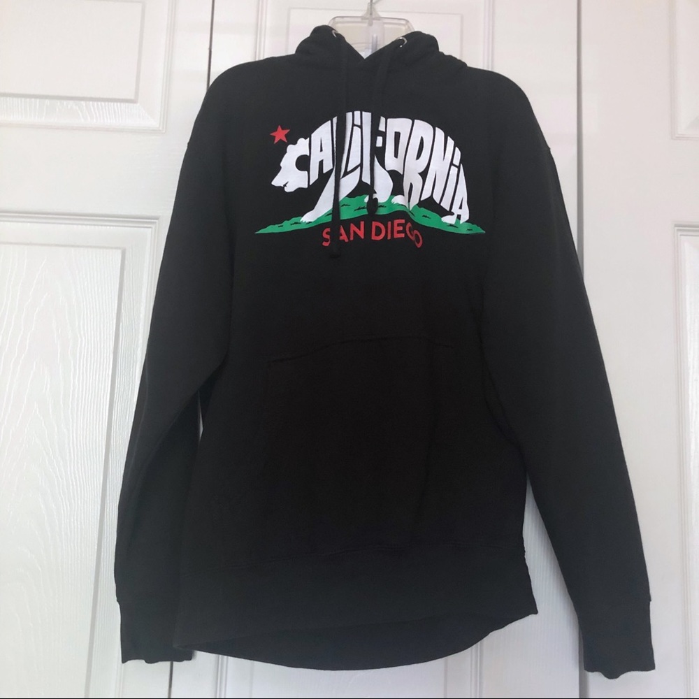 MJ Apparel Active Wear Black Hoodie with California Bear Logo